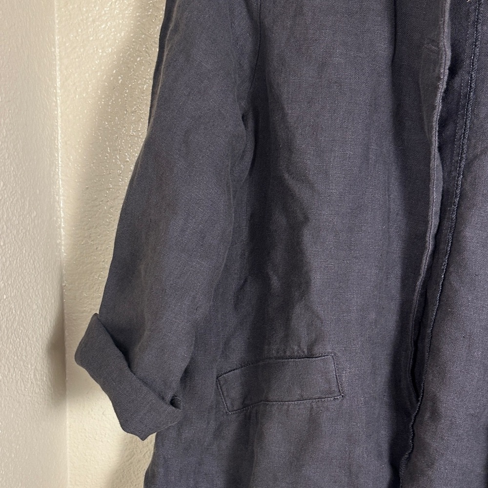 Eileen Fisher charcoal linen Blazer with Single Button medium - Picture 4 of 8
